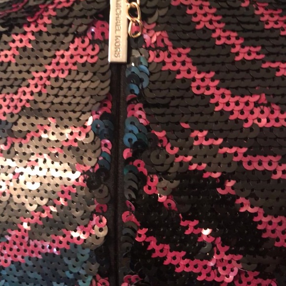 Stunning MICHEAL KORS pink / black zebra patterned sequin dress size s - Picture 6 of 10
